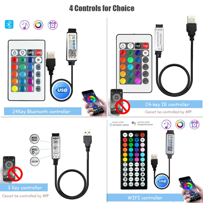 Led's a Bluetooth, APP e Controle / RGB LED Lights para TV e Luz De Fundo para quarto