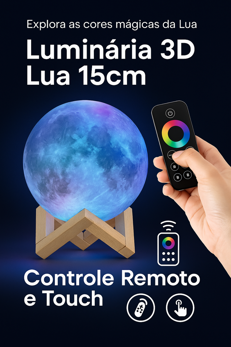 Lâmpada da Lua em Impressão 3D com Carregamento USB