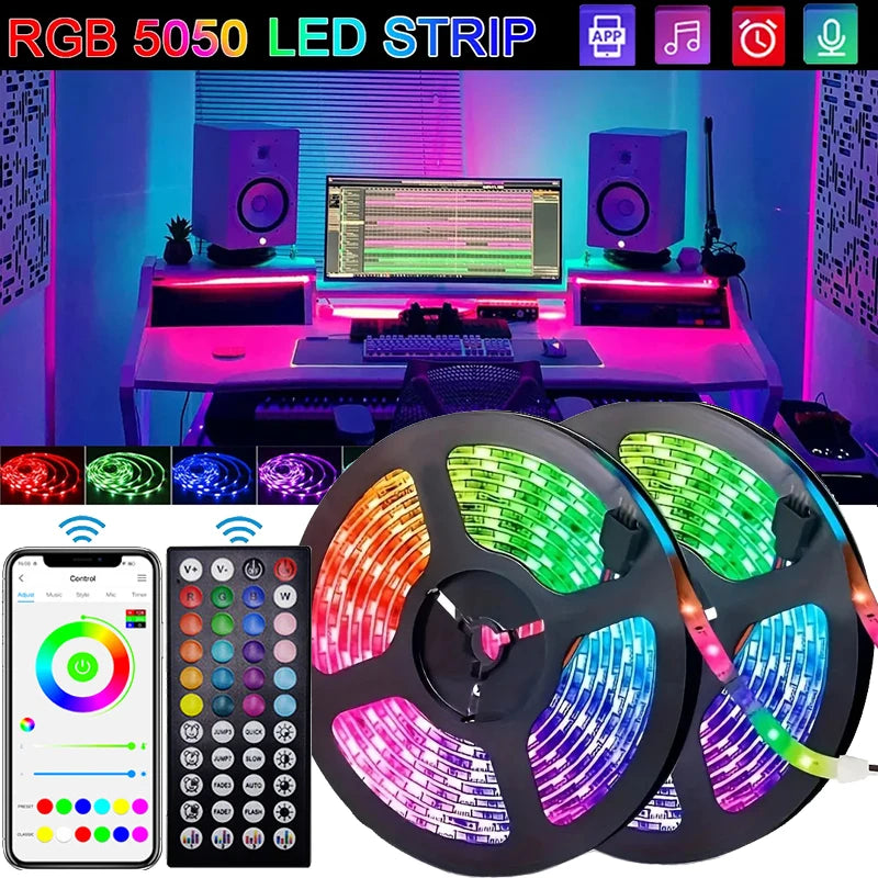 LED's USB RGB / 5050 Led  Bluetooth App Controle / LED Flexível